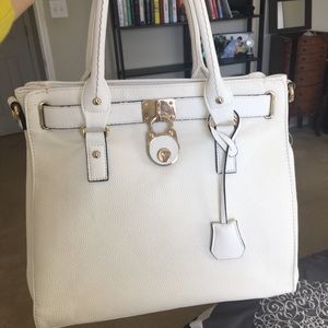 White Leather-Style Handbag